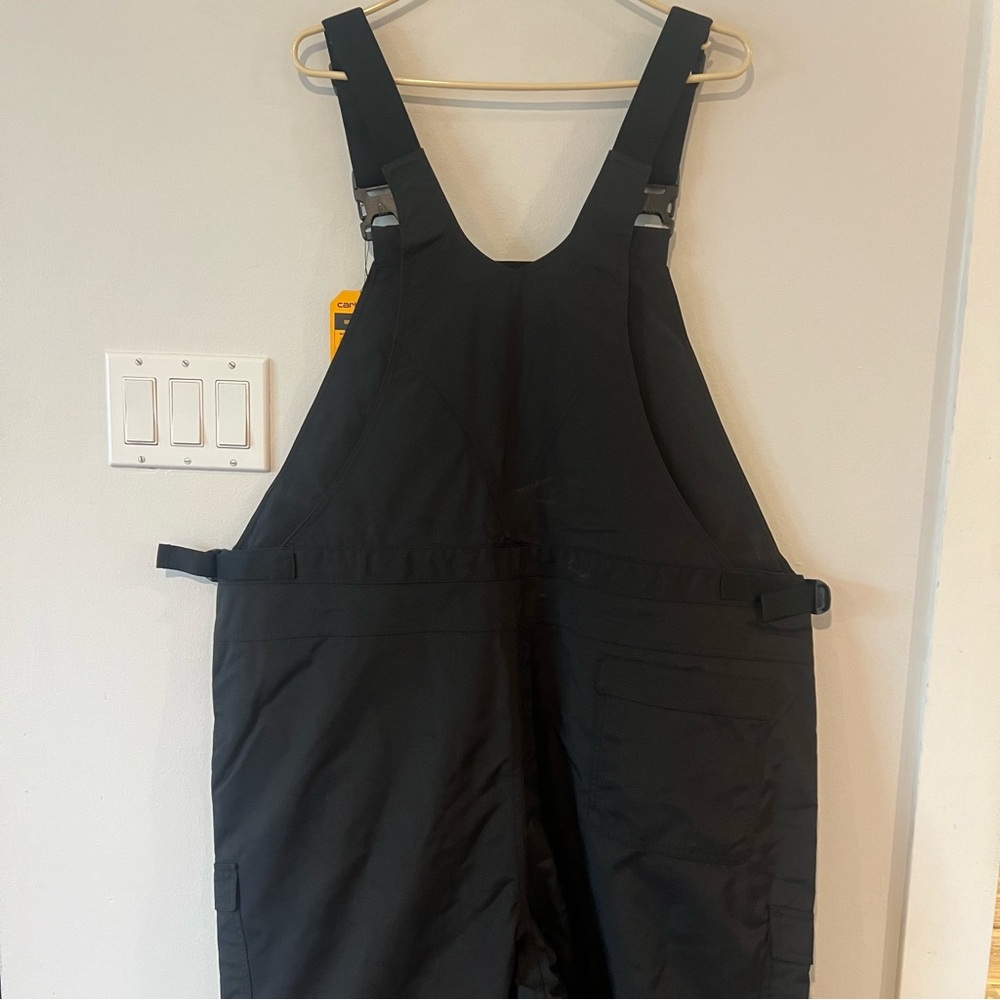 New Carhartt Mens Black Shoreline Bib Overalls XL Regular Storm Defender - Picture 7 of 11